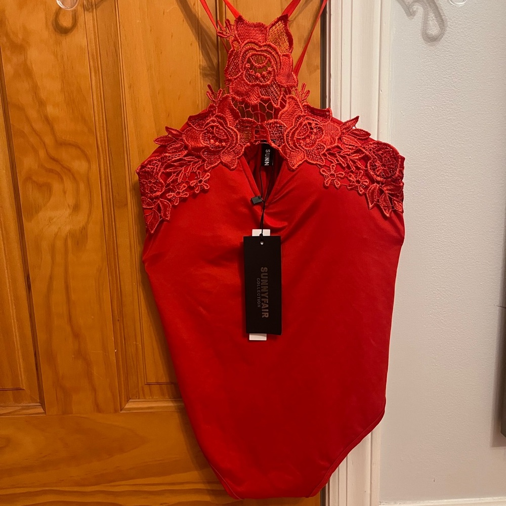 NWT Women’s red SUNNYFAIR bodysuit